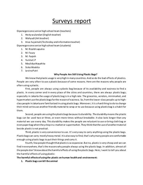 how to present a survey report|How to write a survey report .